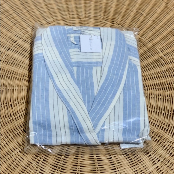 NEW Serena & Lily Porto Linen Robe (S/M)-Blue Chambray - Picture 1 of 2